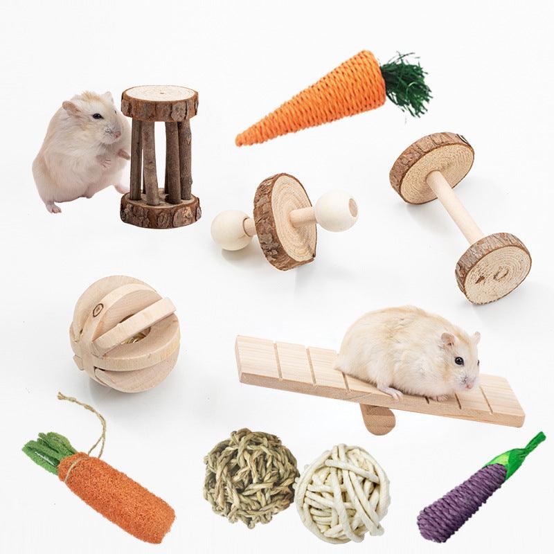 Natural Wood Pet Toy Set – Chew & Play Accessories
