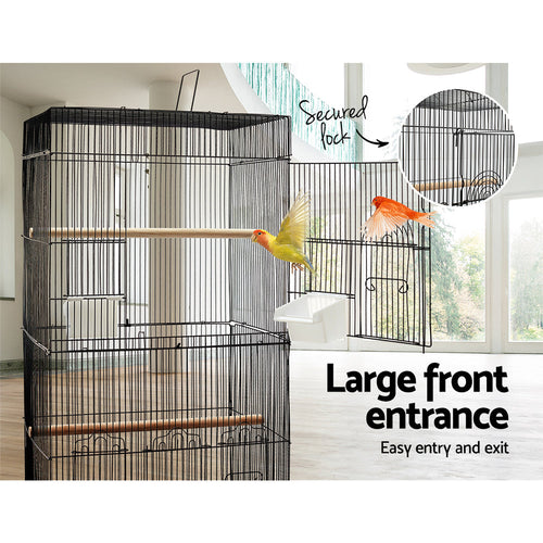 Medium Bird Cage with Perch – Black 88cm