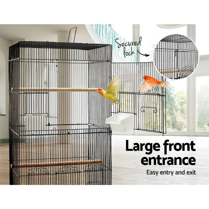 Medium Bird Cage with Perch – Black 88cm
