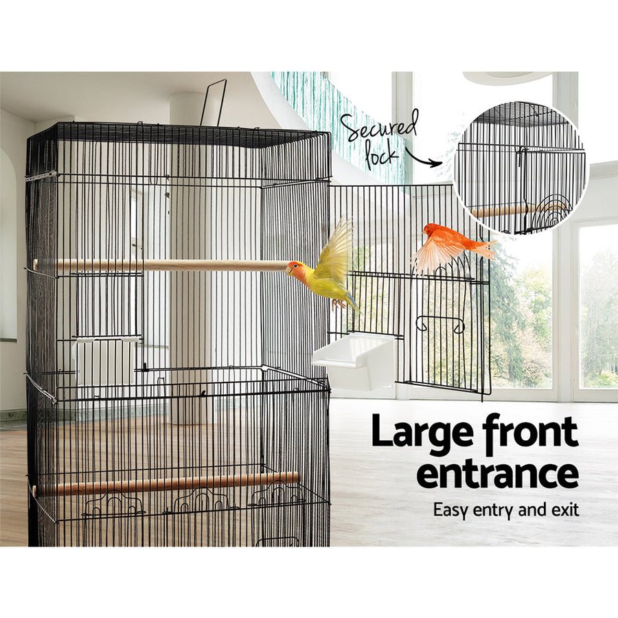 Medium Bird Cage with Perch – Black 88cm